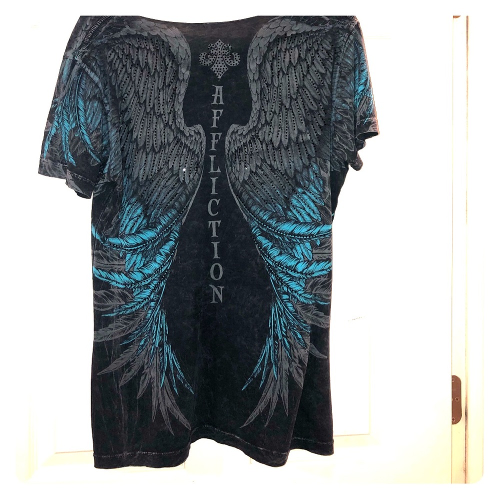 Woman’s Affliction shirt w/ wings